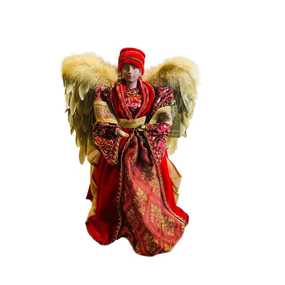 Santa's Workshop Diva Angel Tree Topper Red 16" Christmas Holiday